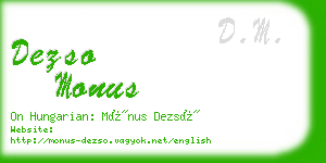 dezso monus business card